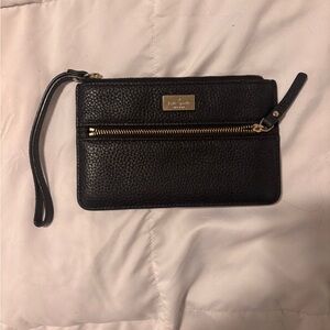 Kate Spade Black Leather Wristlet